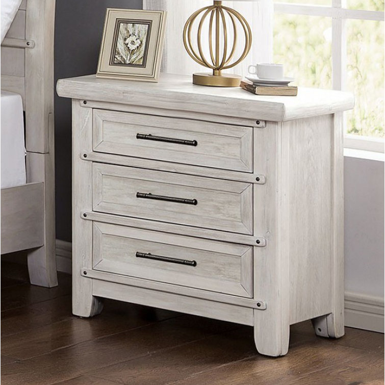 Cozzy Design Muhnes 3 Drawer Nightstand in Antique White Wayfair